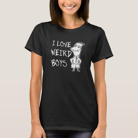 Ik hou van 'Weird Boys Attitude Word' T-shirt (Voorkant)