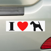 Ik hou van Welsh Terriers Bumpersticker (Op auto)