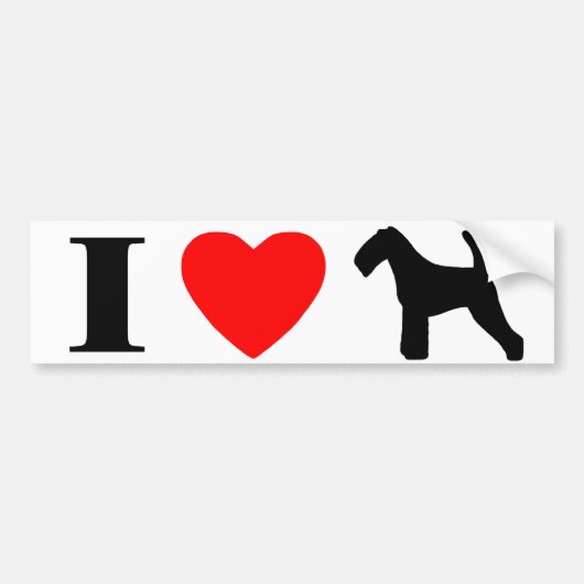 Ik hou van Welsh Terriers Bumpersticker (Voorkant)