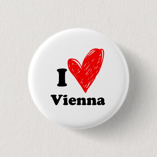 Ik hou van Wenen Ronde Button 3,2 Cm (Voorkant)