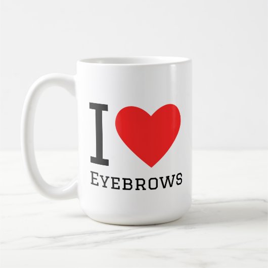Ik hou van wenkbrauwen koffiemok (Links)
