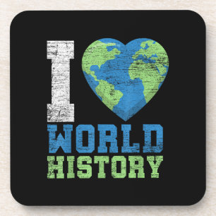 Ik hou van wereldgeschiedenis bier onderzetter