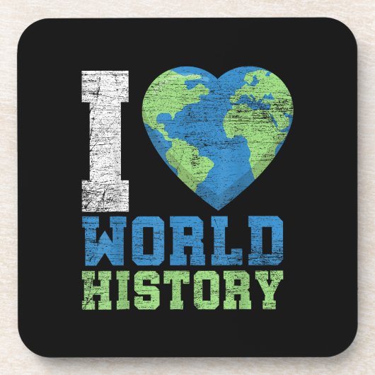 Ik hou van wereldgeschiedenis bier onderzetter (Voorkant)