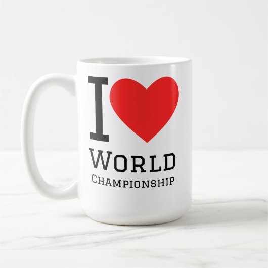 Ik hou van wereldkampioenschap koffiemok (Links)