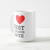 Ik hou van west highland wit koffiemok (Voorkant links)