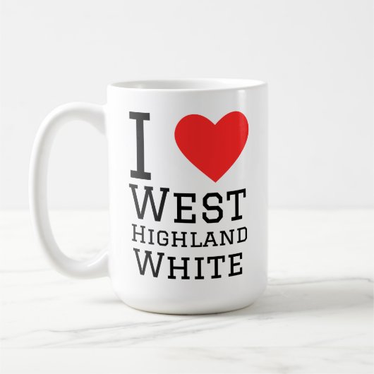 Ik hou van west highland wit koffiemok (Links)