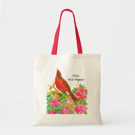 Ik hou van West Virginia Kardinaal Rhododendron Tote Bag (Voorkant)