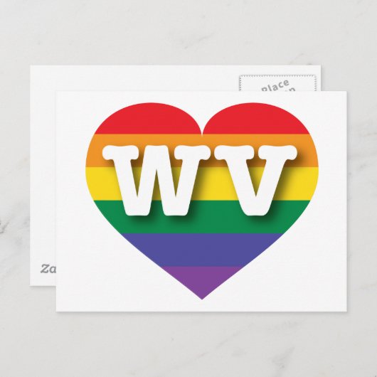 Ik hou van West Virginia Rainbow Heart Briefkaart (Voorkant / Achterkant)