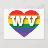 Ik hou van West Virginia Rainbow Heart Briefkaart (Voorkant)