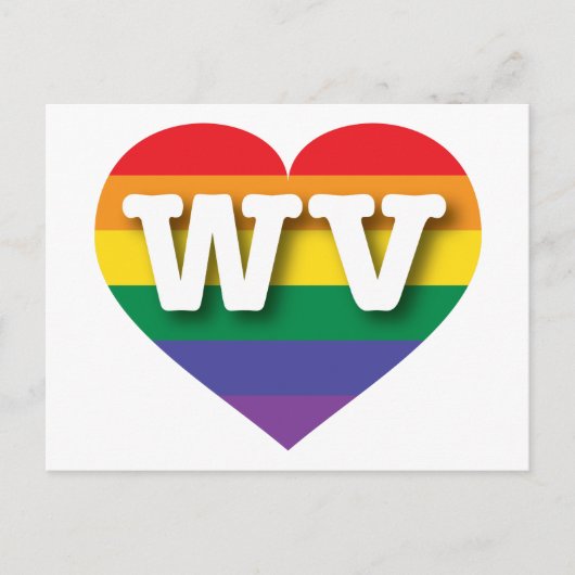 Ik hou van West Virginia Rainbow Heart Briefkaart (Voorkant)