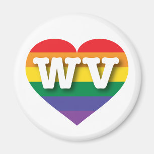 Ik hou van West Virginia Rainbow Heart Magneet
