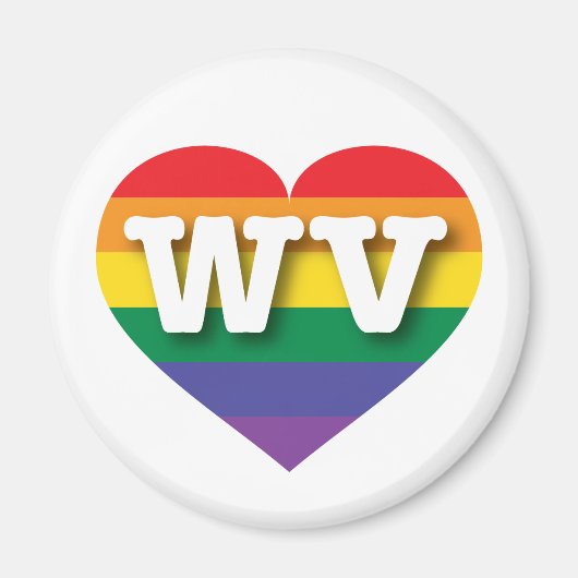 Ik hou van West Virginia Rainbow Heart Magneet (Voorkant)