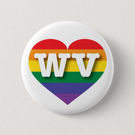 Ik hou van West Virginia Rainbow Heart Ronde Button 5,7 Cm (Voorkant)