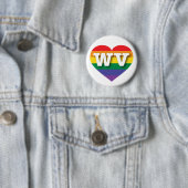 Ik hou van West Virginia Rainbow Heart Ronde Button 5,7 Cm (In situ)