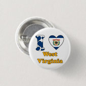 Ik hou van West Virginia Ronde Button 3,2 Cm (Voorkant /achterkant)