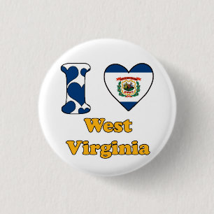 Ik hou van West Virginia Ronde Button 3,2 Cm