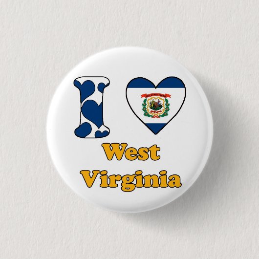 Ik hou van West Virginia Ronde Button 3,2 Cm (Voorkant)