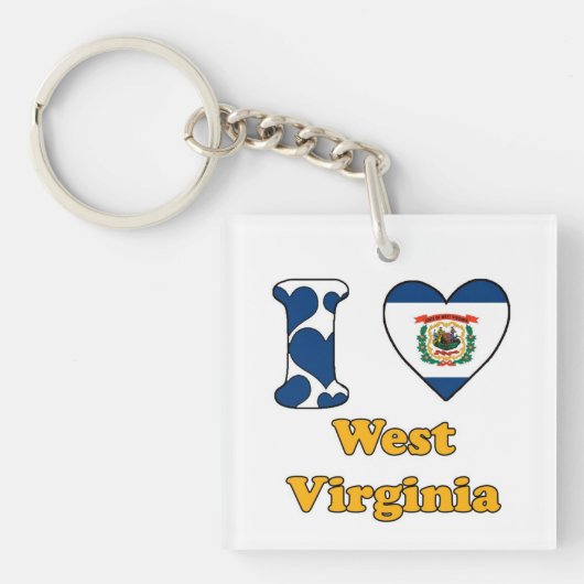 Ik hou van West Virginia Sleutelhanger (voorkant)