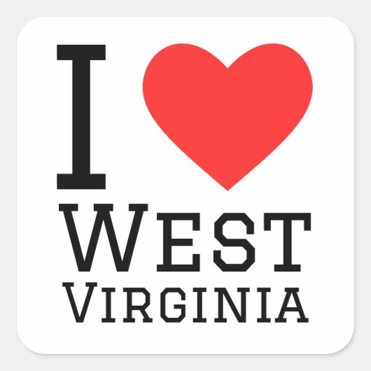 Ik hou van West Virginia Vierkante Sticker (Voorkant)