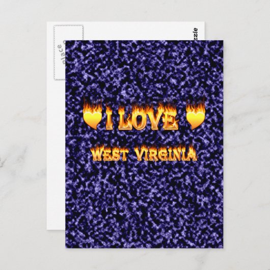 Ik hou van West-virginia vuur en vlammen Briefkaart (Voorkant / Achterkant)
