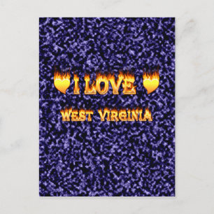 Ik hou van West-virginia vuur en vlammen Briefkaart