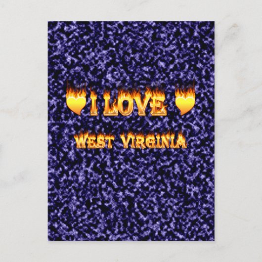 Ik hou van West-virginia vuur en vlammen Briefkaart (Voorkant)