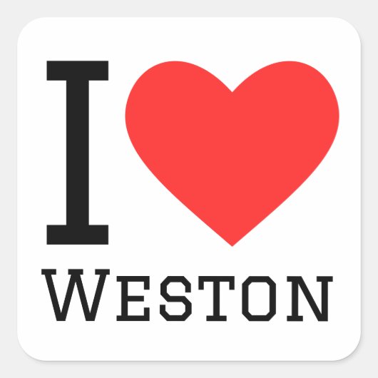 Ik hou van Weston Vierkante Sticker (Voorkant)