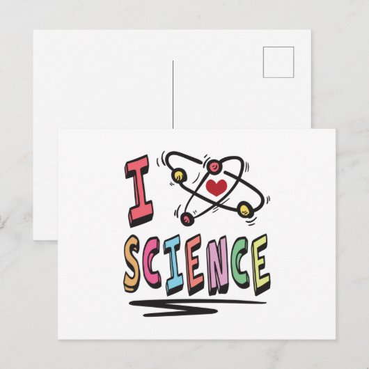 Ik hou van Wetenschap Briefkaart (Voorkant / Achterkant)