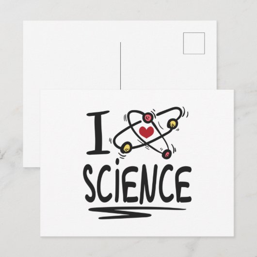 Ik hou van Wetenschap Briefkaart (Voorkant / Achterkant)