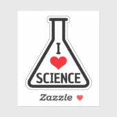 Ik hou van wetenschap Erlenmeyer Sticker (Vel)