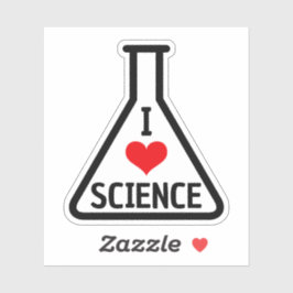 Ik hou van wetenschap Erlenmeyer Sticker