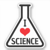 Ik hou van wetenschap Erlenmeyer Sticker (Voorkant)