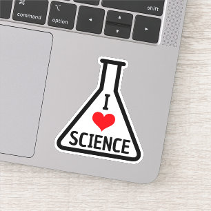 Ik hou van wetenschap Erlenmeyer Sticker