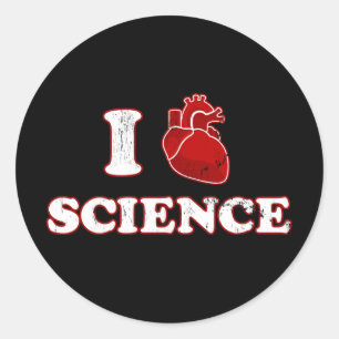 ik hou van wetenschap / i hartwetenschap / anatomi ronde sticker