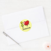 ik hou van wetenschap ronde sticker (Envelop)