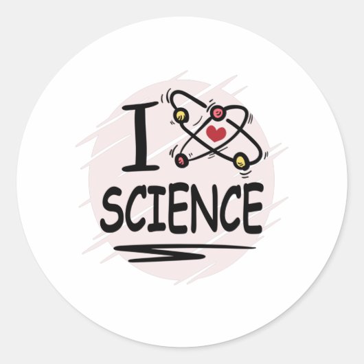 Ik hou van Wetenschap Ronde Sticker (Voorkant)