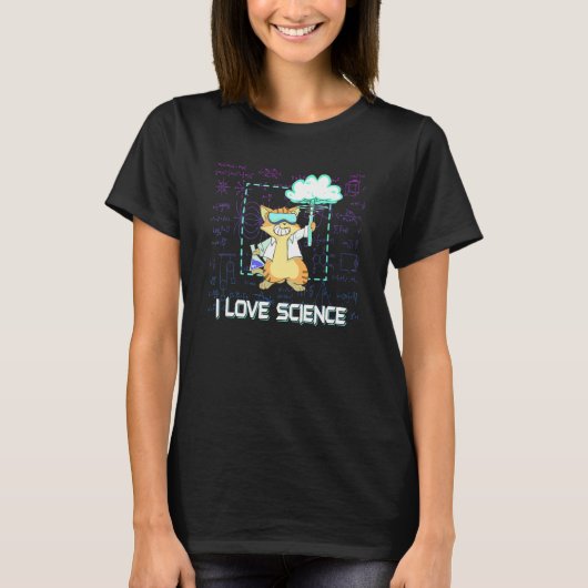 Ik hou van wetenschap Scheikunde Cool Wetenschappe T-shirt (Voorkant)