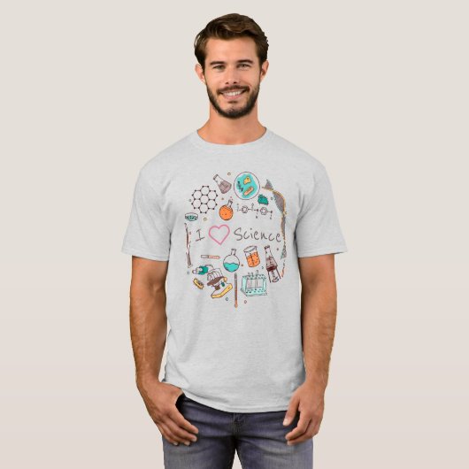 Ik hou van Wetenschap T-shirt (Voorkant volledig)
