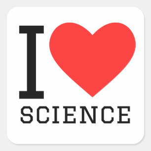 Ik hou van wetenschap vierkante sticker