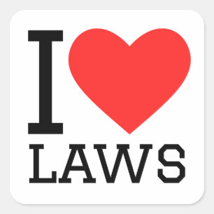Ik hou van wetten vierkante sticker