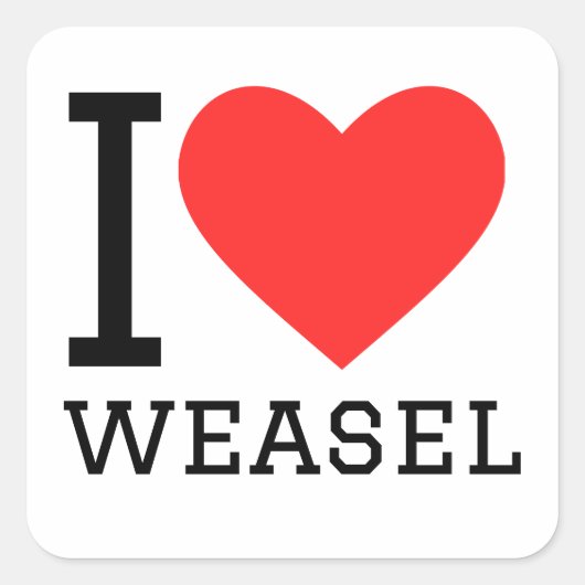 Ik hou van wezel vierkante sticker (Voorkant)