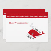 Ik hou van Whaley, jij Valentijnsdag Kaart (Voorkant / Achterkant)