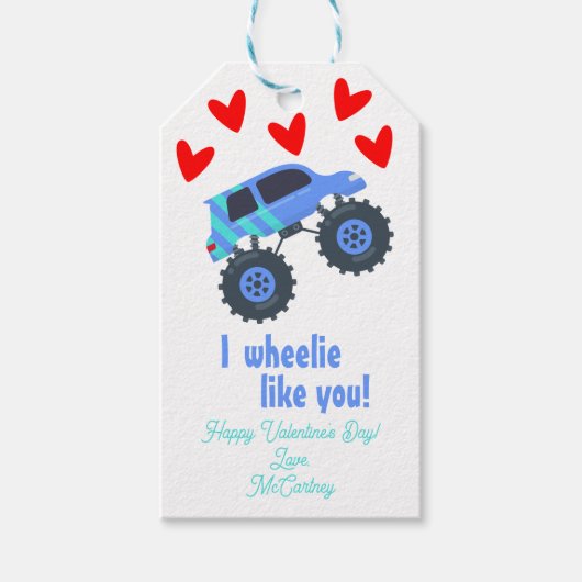 Ik hou van Wheelie als je Valentijnsdag cadeau Lab Cadeaulabel (Voorkant)