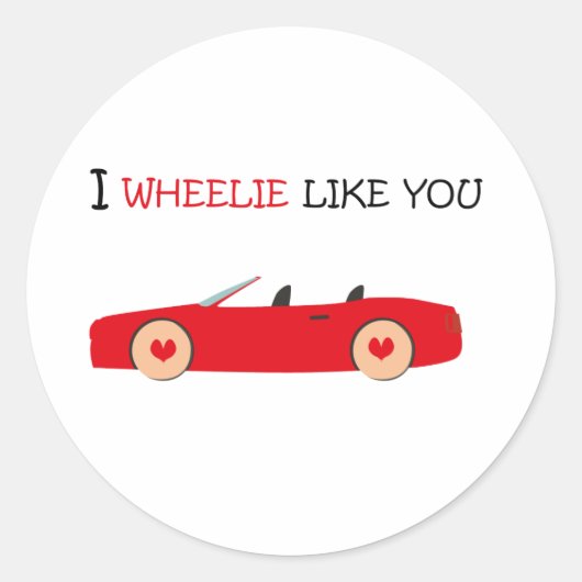 Ik hou van wheelie ronde sticker (Voorkant)