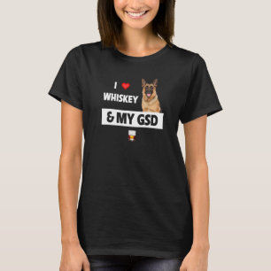 Ik hou van Whiskey En Mijn Gsd Moeder Vader Duitse T-shirt
