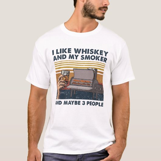 Ik hou van Whiskey en mijn roker en misschien 3 me T-shirt (Voorkant)