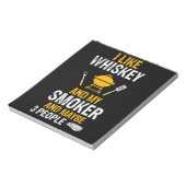 Ik hou van Whiskey My Smoker 3 People Funny BBQ Notitieblok (Linkerzijde)