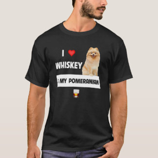 Ik hou van whisky en mijn pommerse mam pap Drink T-shirt