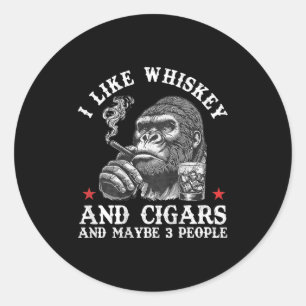 Ik hou van whisky en sigaren en misschien wel van  ronde sticker