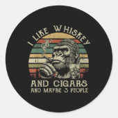 Ik hou van whisky en sigaren en misschien wel van  ronde sticker (Voorkant)